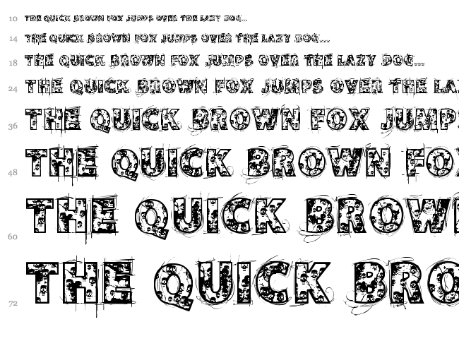 VTKS Skulls font waterfall